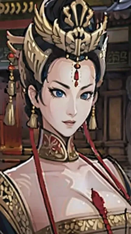 (best quality), (very aesthetic), (ultra-detailed), (best illustration),(a mature female),(perfect face), Three Kingdoms,Empress Dowager Ho,