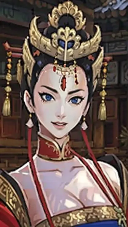 (best quality), (very aesthetic), (ultra-detailed), (best illustration),(a mature female),(perfect face), Three Kingdoms,Empress Dowager Ho,