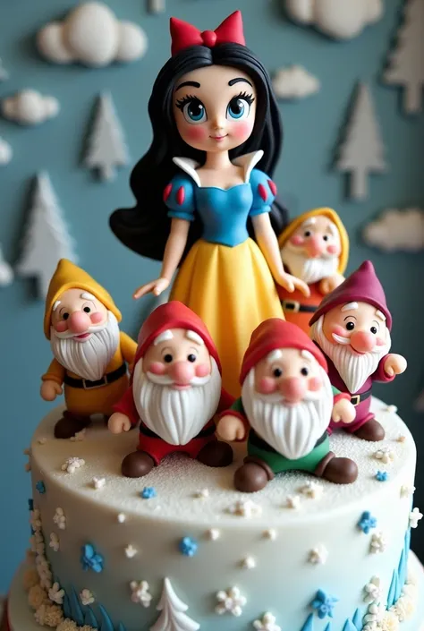 Cake of snow white and seven dwarfs 