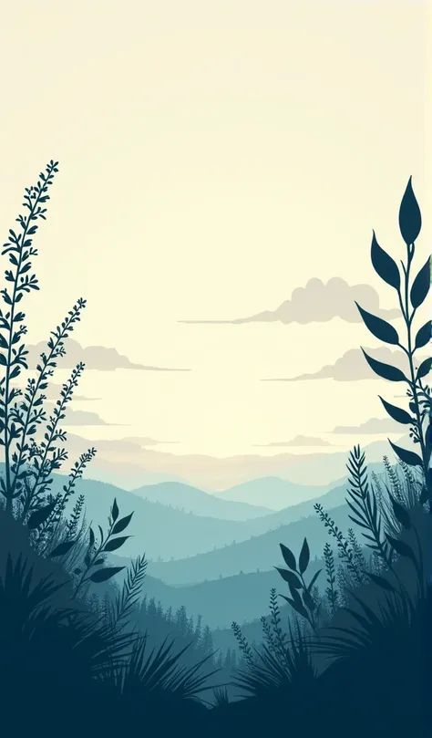 Diorama,  silhouette illustration, A distant horizon disappearing into the horizon, beautiful wide sky, Beautiful natural landscape ,  detailed landscape ,  charming atmosphere, No_humans,  Quiet Color Palette ,  Vivid Details of Plants , 