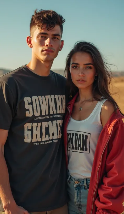 Kurdish couple 25 years old boy with big and bold letters on t-shirt Ahmetbabur 29 years old girl with big and bold letters Nilüfer Babur summer more open cropped muscular girl with big bones stiff muscular girl in jacket 