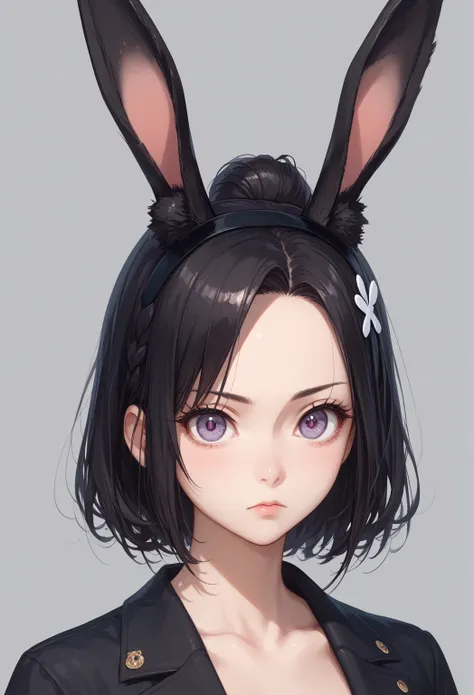 わきUnderを見せない赤面，Under，  no background ，   becomes transparent when you stare at {x}，  black rabbit girl ，Stare at Pe ， no panties，