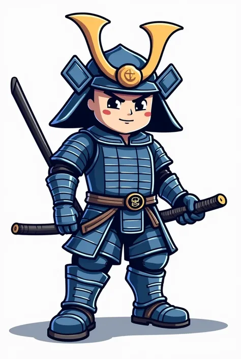 Create a mascot for a club named Kaizen. The mascot is a samurai, but instead of wearing traditional body armor, he is dressed in a modern boiler suit. The samurai retains a classic samurai helmet to preserve his traditional identity. The color theme for t...