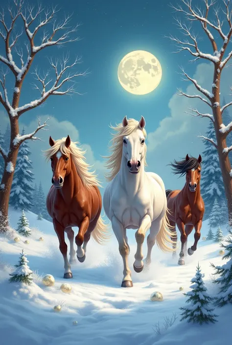 Merry Christmas with free horses 