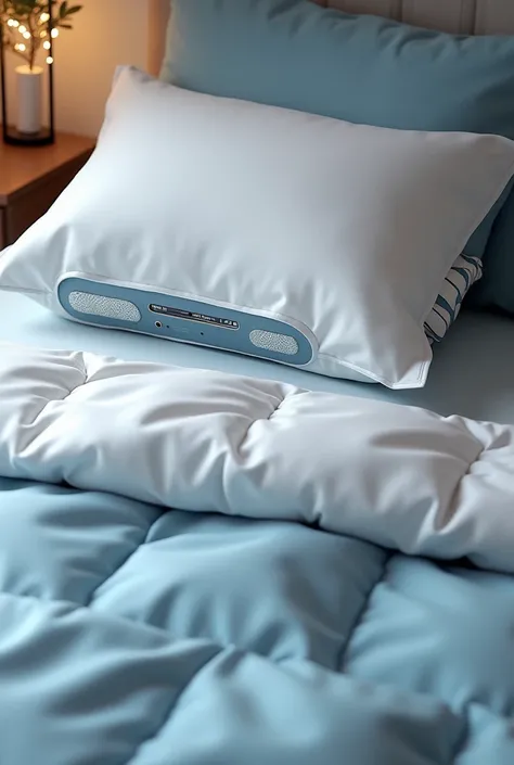  intelligent sleeping pillow design with automatic adjustment of the quilt , Hard with music player ,  self-adjusting to sleeping position  ,  according to sleep and craving according to the image 4 separate plates 