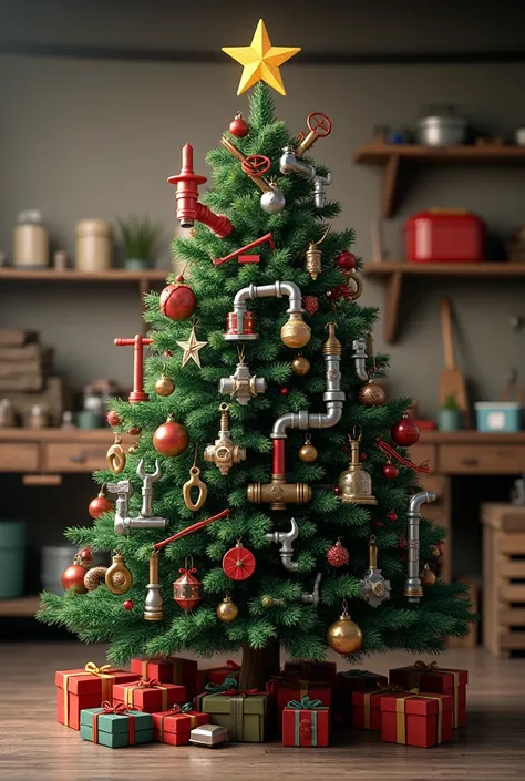 Plumbers christmans tree with tools