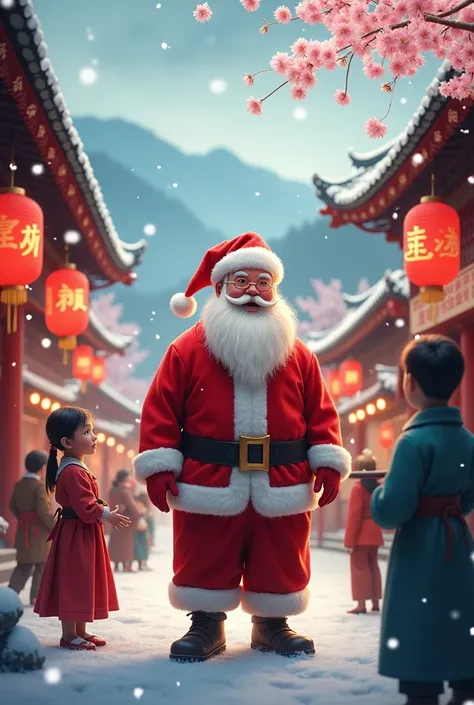 Santa in the Chinese Village