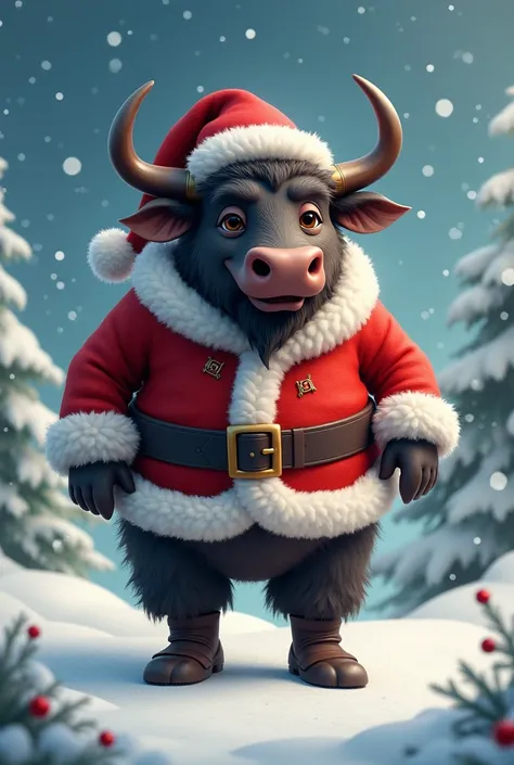 A Carabao. Make it look like he’s wearing a Santa Claus costume