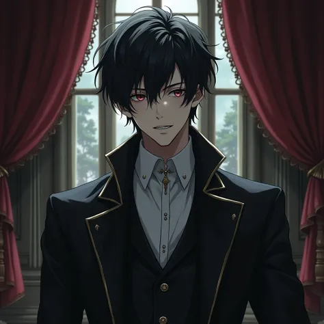 A male character in the style of Diabolik Lovers but with a slightly more realistic trait 