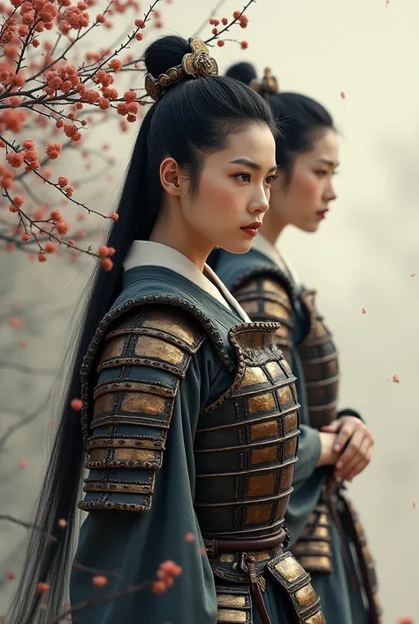 Japanese samurai women,very white skin