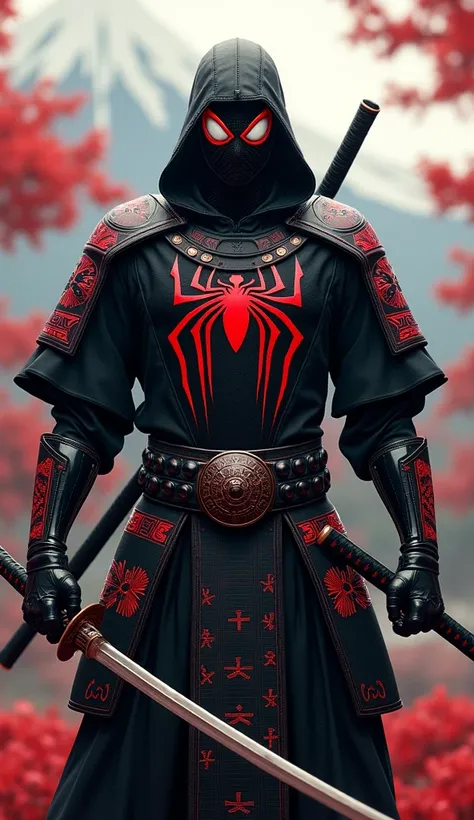 Spiderman with a Japanese samurai theme