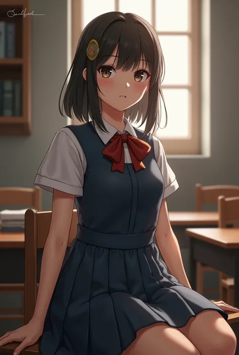  wearing a student dress 