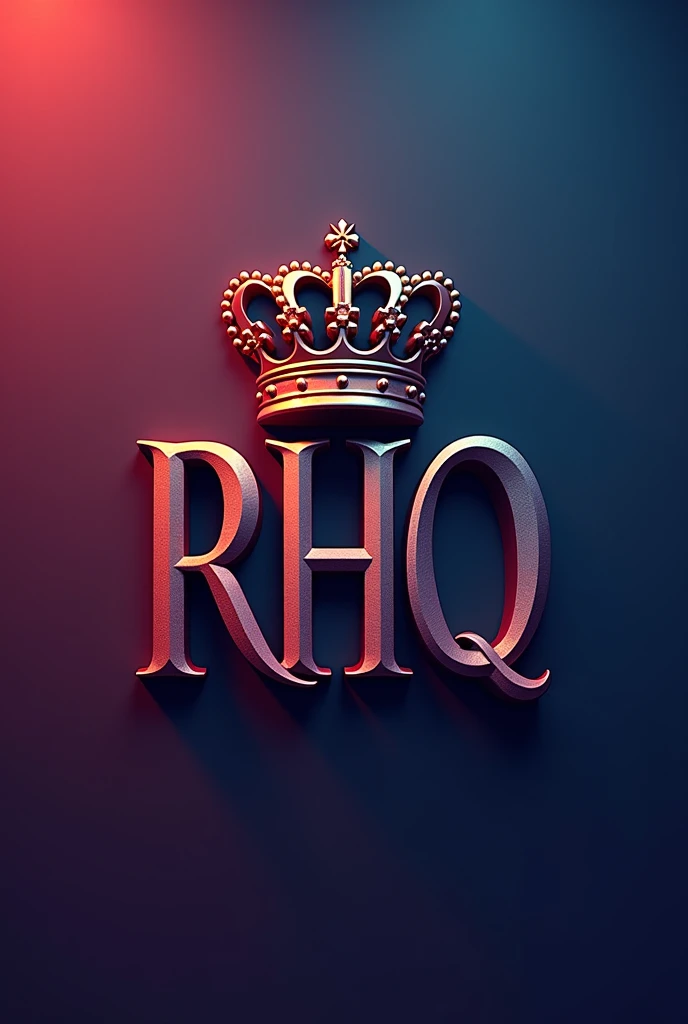 create a logo from the letters RHQ, which is elegant, colorful, and has a crown 