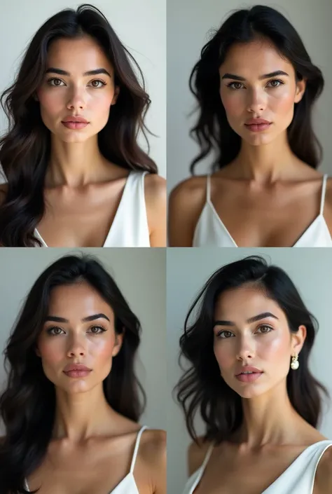 4 different photos of the same woman