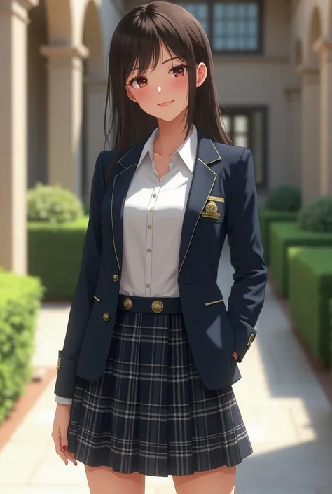 woman wearing school uniform