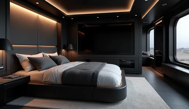 2025 Rolls Royce moterhome bedroom colour black 