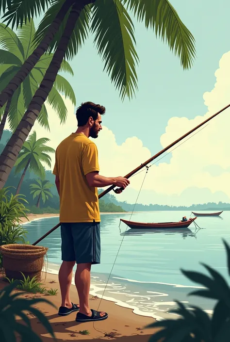 messi came to kerala and going to fishing