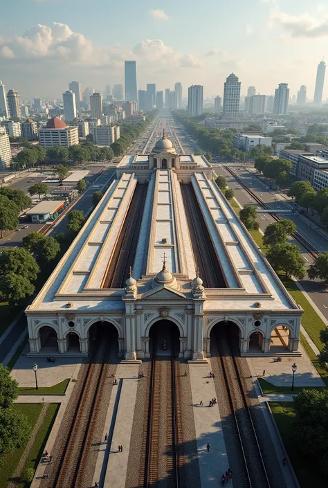 Create another design for colombo fort railway station with 10 railway tracks 