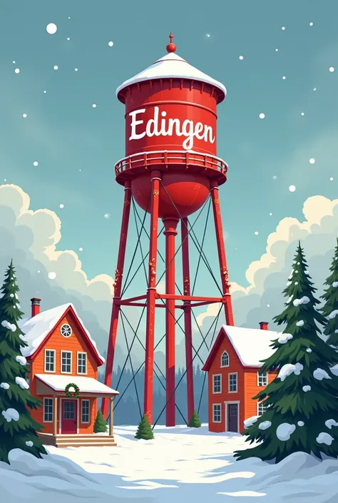  Create a Christmas greeting from Dart Club Edingen. With Edinger Water Tower  