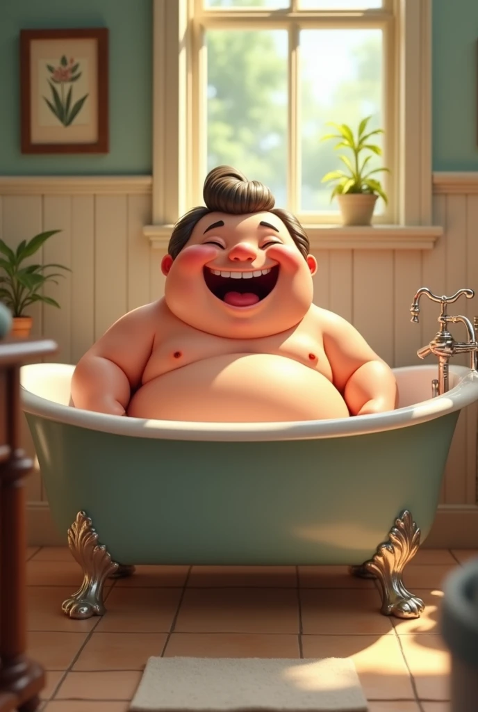 happy fat notch poops in the bathtub