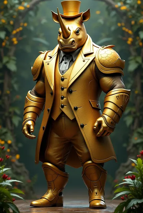 TALL GOLDEN RHINO GENTLEMAN