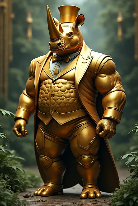 Tall Golden Rhino Gentleman