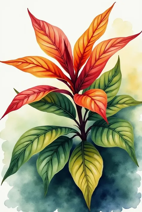 Croton watercolor art