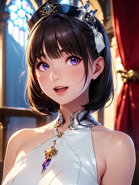     High Definition  ,In 8K,  top quality  ,  Details, semi-realistic anime , D-anime style ,  Smooth Anime CG  ,  One Girl ,  19-year-old Japanese woman on a luxury liner  , (( beauty)), (( Put a Silver Crown on Your Head )), slim,modeling,(( antique)),((...