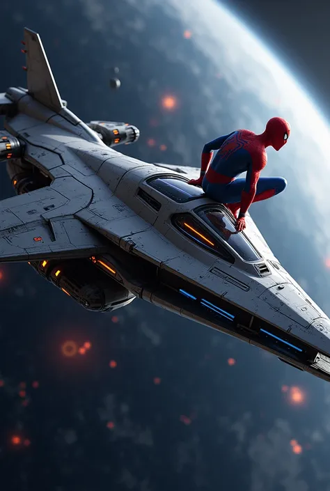 Space ship spider man 