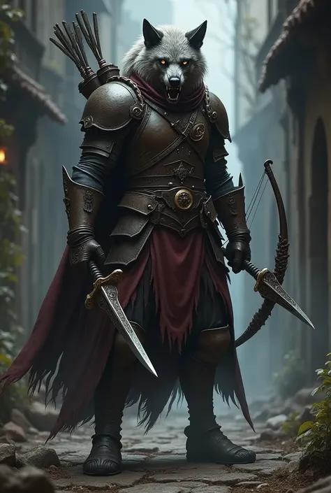  Lycanthrope rogue in leather armor, two daggers and a crossbow 