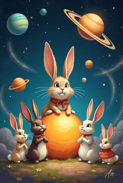 Solar sistem with rabbits as Planet
