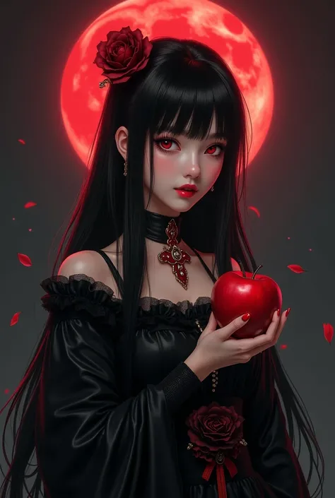 ((Raw image), nonsense, (absurd accuracy), masterpiece, best quality, (8k ultra detailed uniform CG background)، ( best illustration)، (best shadow)Realistic lighting, beautiful and detailed glow, ((21 years old)), girl, long black hair, black queen, acces...