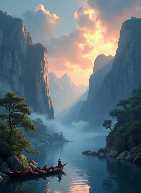 landscape, water, (extremely detailed CG unity 8k wallpaper), most beautiful artwork in the world, professional majestic oil painting, intricate, High Detail, Sharp focus, dramatic, photorealistic painting art