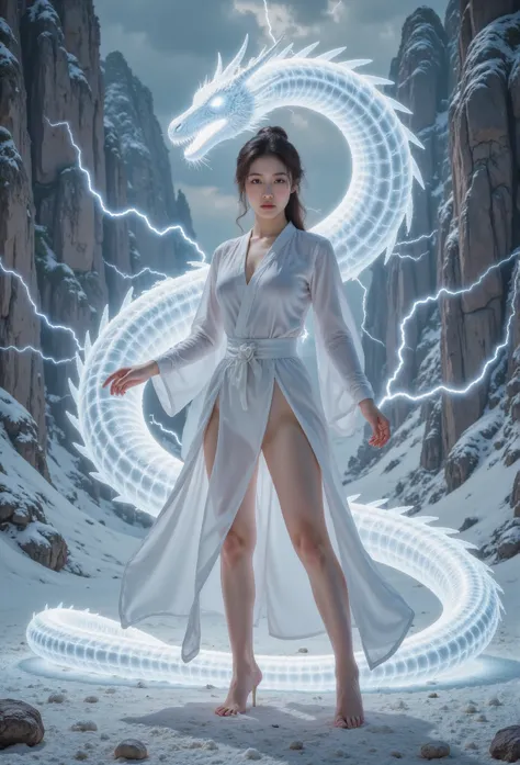 Snow Woman Miss Avatar kimono snowstorm ice Stegosaurus Lightning