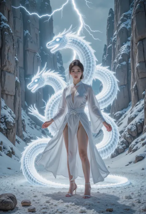 Snow Woman Miss Avatar kimono snowstorm ice Stegosaurus Lightning