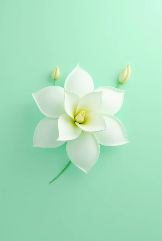 jasmine flower on mint green background