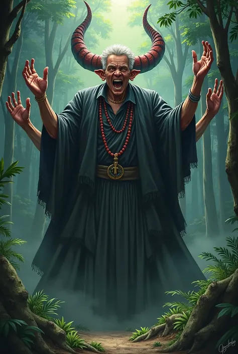 The Brazil President Luiz Inácio Lula da Silva mixed with the character Sukuna from Jujutsu no Kaisen, realistic, accurate, with 4 arms and each arm missing the pinky finger, 4K, Detailed, Full detais, make the Luiz Inácio Lula da Silva with the Sukuna