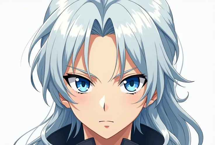 (masterpiece:1.2,  best quality), Anime male character Gojo Satoru with perfect white all-back hair and blue eyes