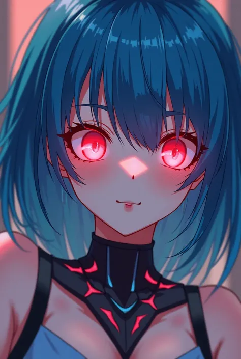  {{{best quality}}}, {1person}, depth of field, {game cg},angular face, adult, watercolor on paper, {{{{{{2024 manhwa style}}}}}}, beautiful, sexy, {{{{perfect eyes}}}}, attractive, full lips, blue hair, android, cyborg, robot, glowing eyes, sassy face, ma...