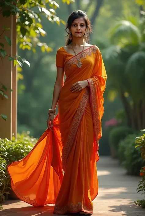 Wearing Saree