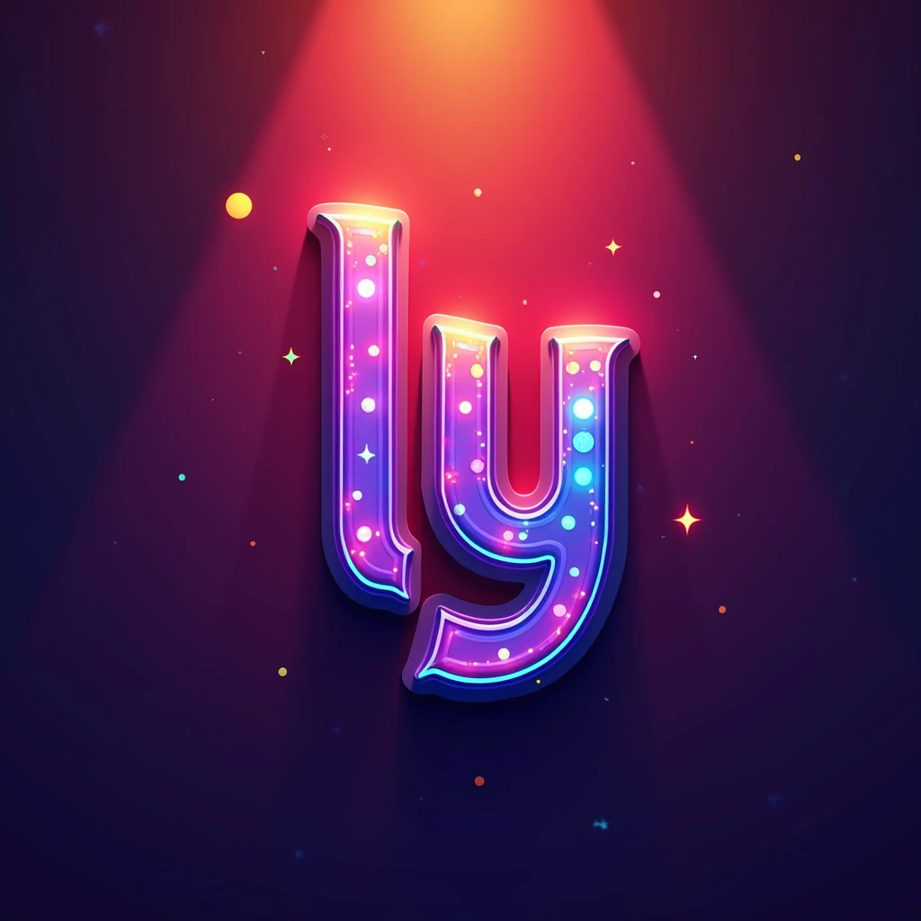 create a entertainment logo with initial "LY", colorful, epic gradient colors
