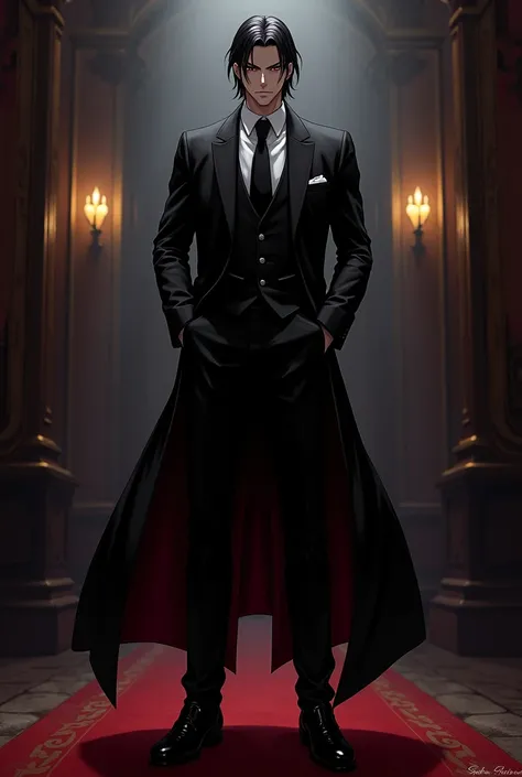 alucard from Hellsing Ultimate in a black suit