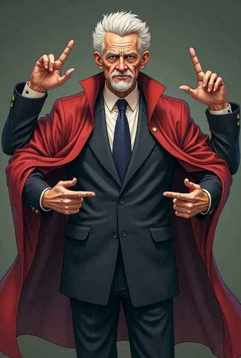 The Brazil President Luiz Inácio Lula da Silva mixed with the character Sukuna from Jujutsu no Kaisen, realistic, accurate, with 4 arms and each arm missing the pinky finger, 4K, Detailed, Full detais, make the Luiz Inácio Lula da Silva with the Sukuna