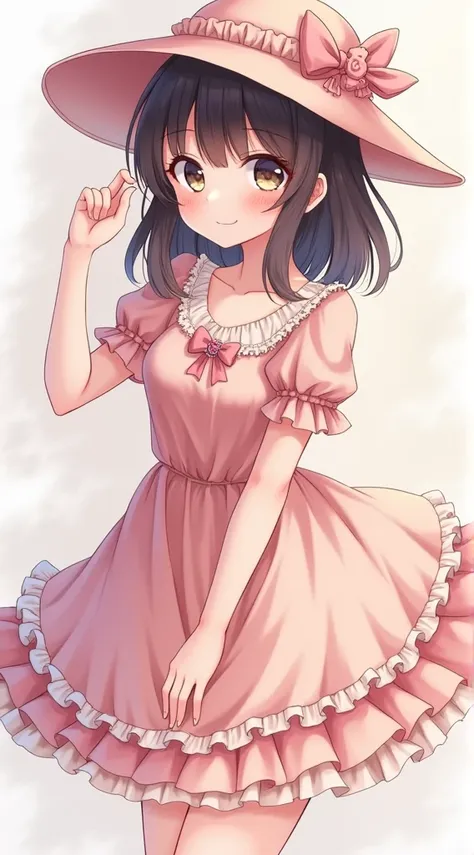 Close up portrait of a person in a dress and hat, loli in dress, Cute anime waifu in a nice dress, anime full body illustration, soft anime illustration, Full body illustration, pretty anime character design, full body portrait of a short!, fully body phot...