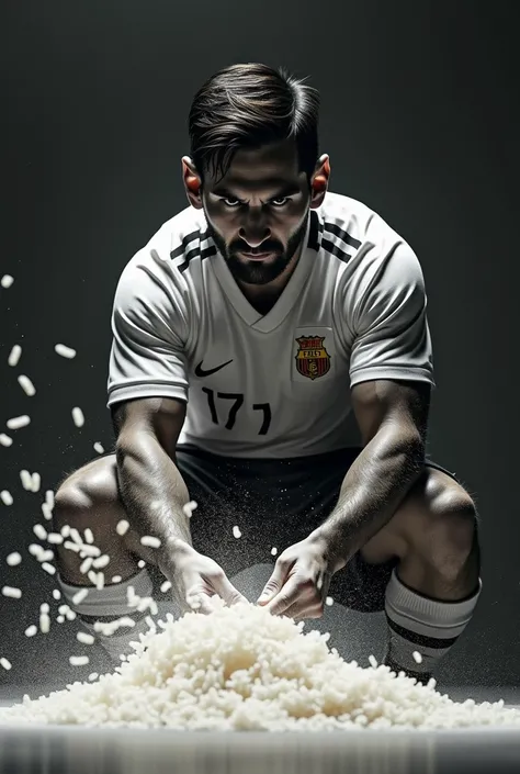 Messi is now breaking rice.