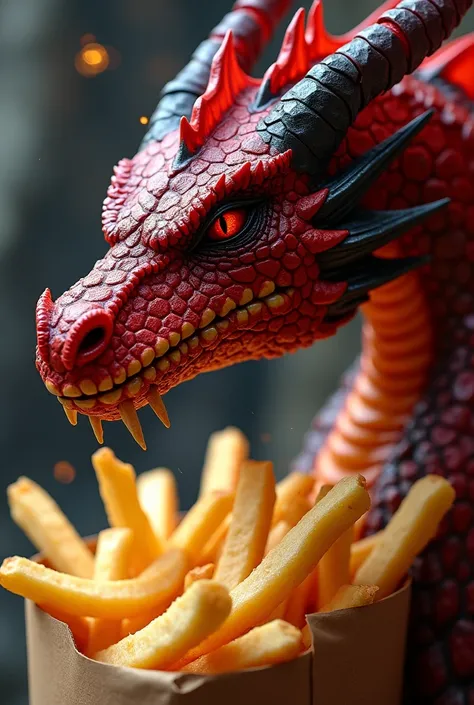 A profile picture with a red and black dragon and the picture of French fries_Roboterok 