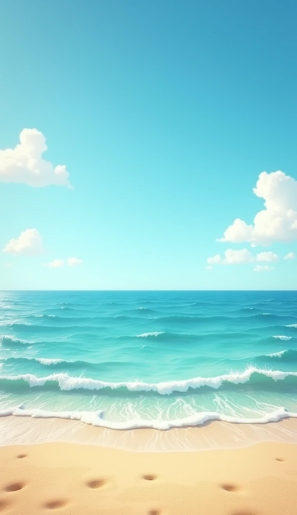 Beach, background sea, empty 3d pixar cartoon