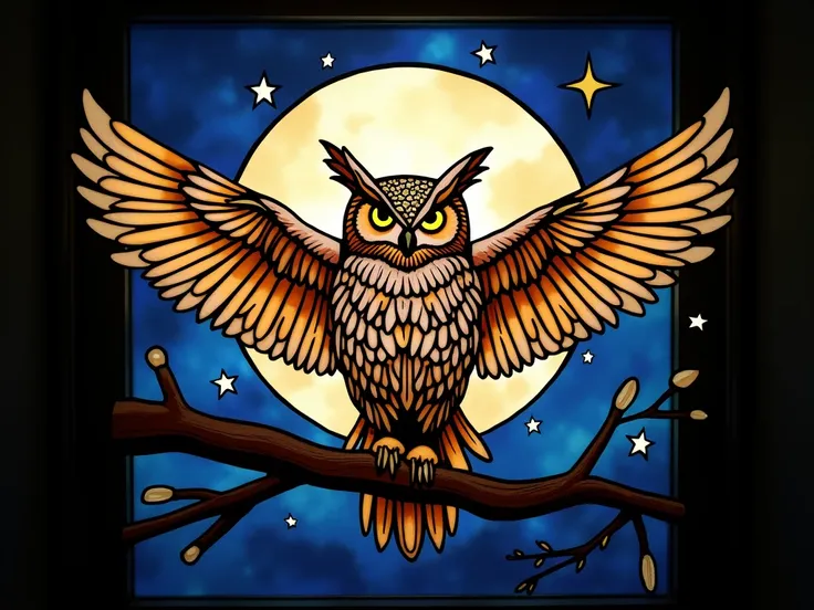 1. ** theme and motifs **:
    x} - so that it shines when exposed to light at night 。 It delicately expresses an owl, which is a symbol of mystical charm and wisdom 。

2. **color**:
    to express owl wings 、 brown、 grey、 gold、 choose a color based on bla...