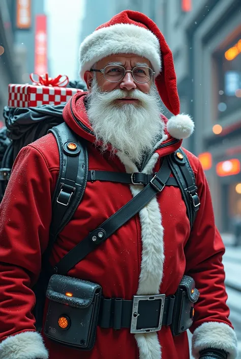 Santa Claus with technology, futurist 