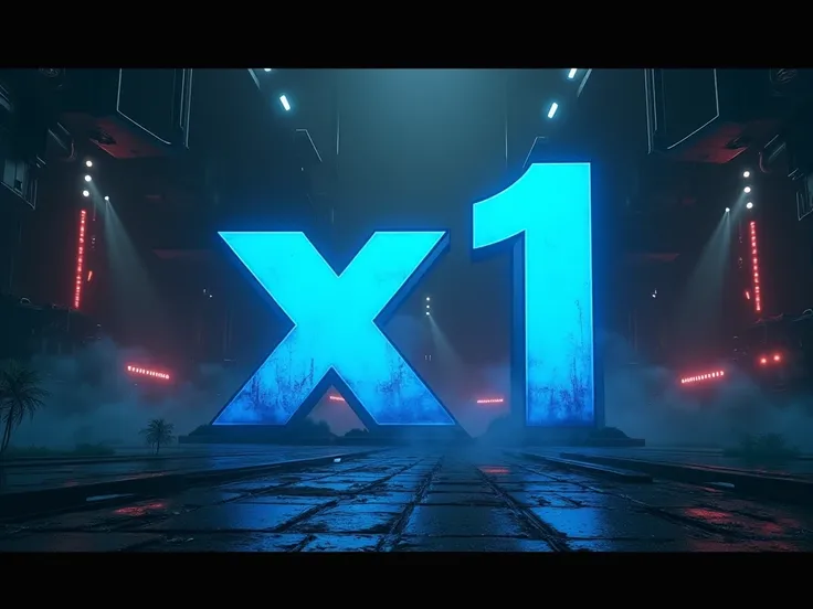  background image for a fighting game, with the title "x1", technology,sem entidades somente um fundo e o titulo tema escuro em contraste with the title claro em azul
